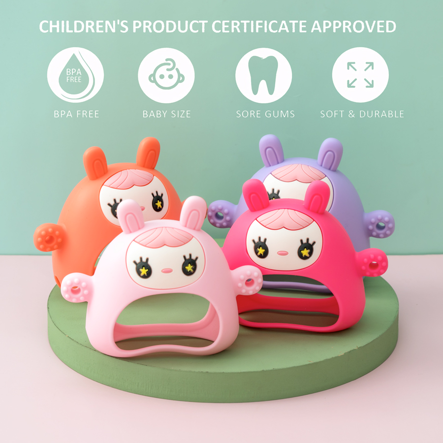1PC Silicone Teether Toy BPA F - Teething Mitten Baby incelemesi ve fiyatı