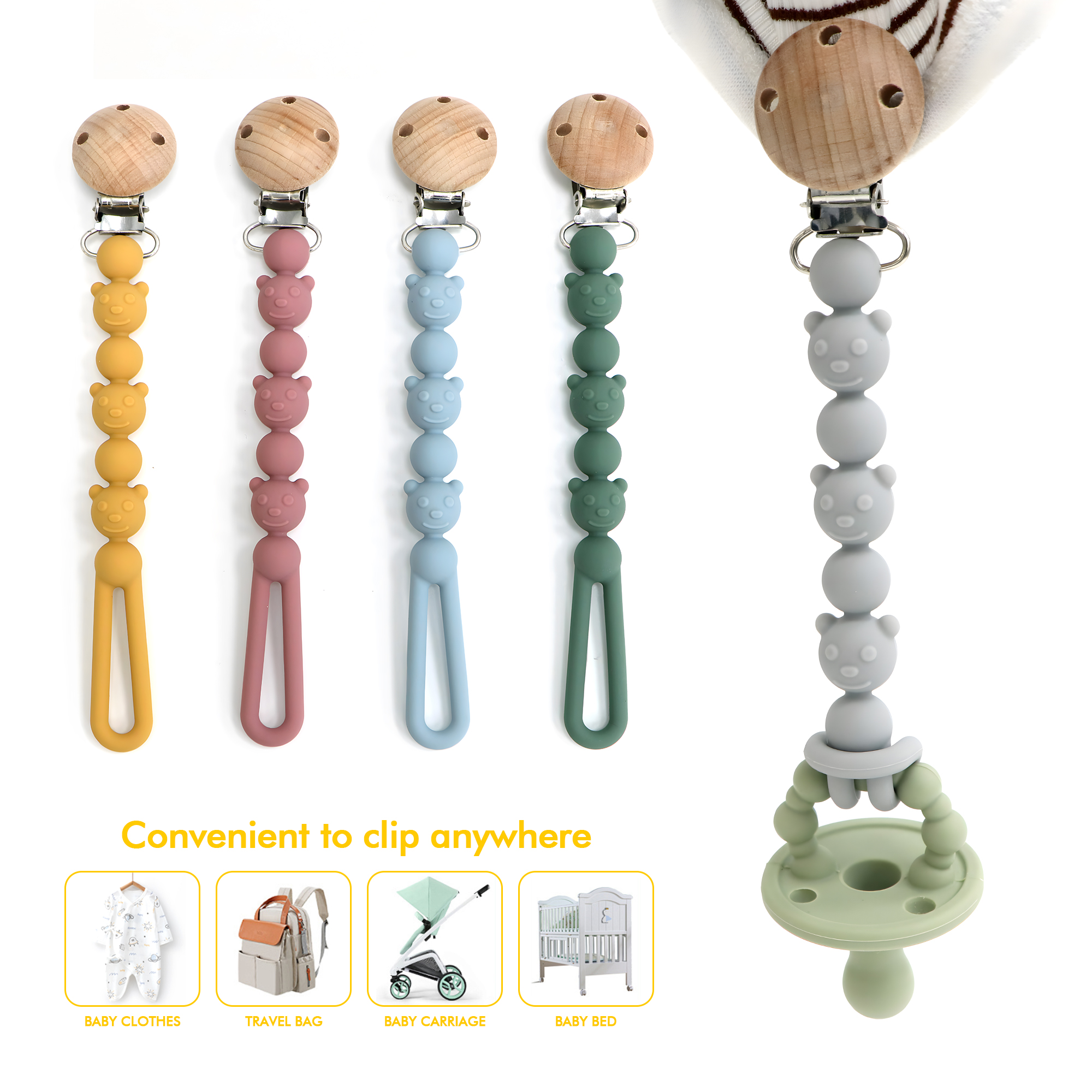 Silicone Pacifier Clips with O - Baby Products Essentials incelemesi ve fiyatı
