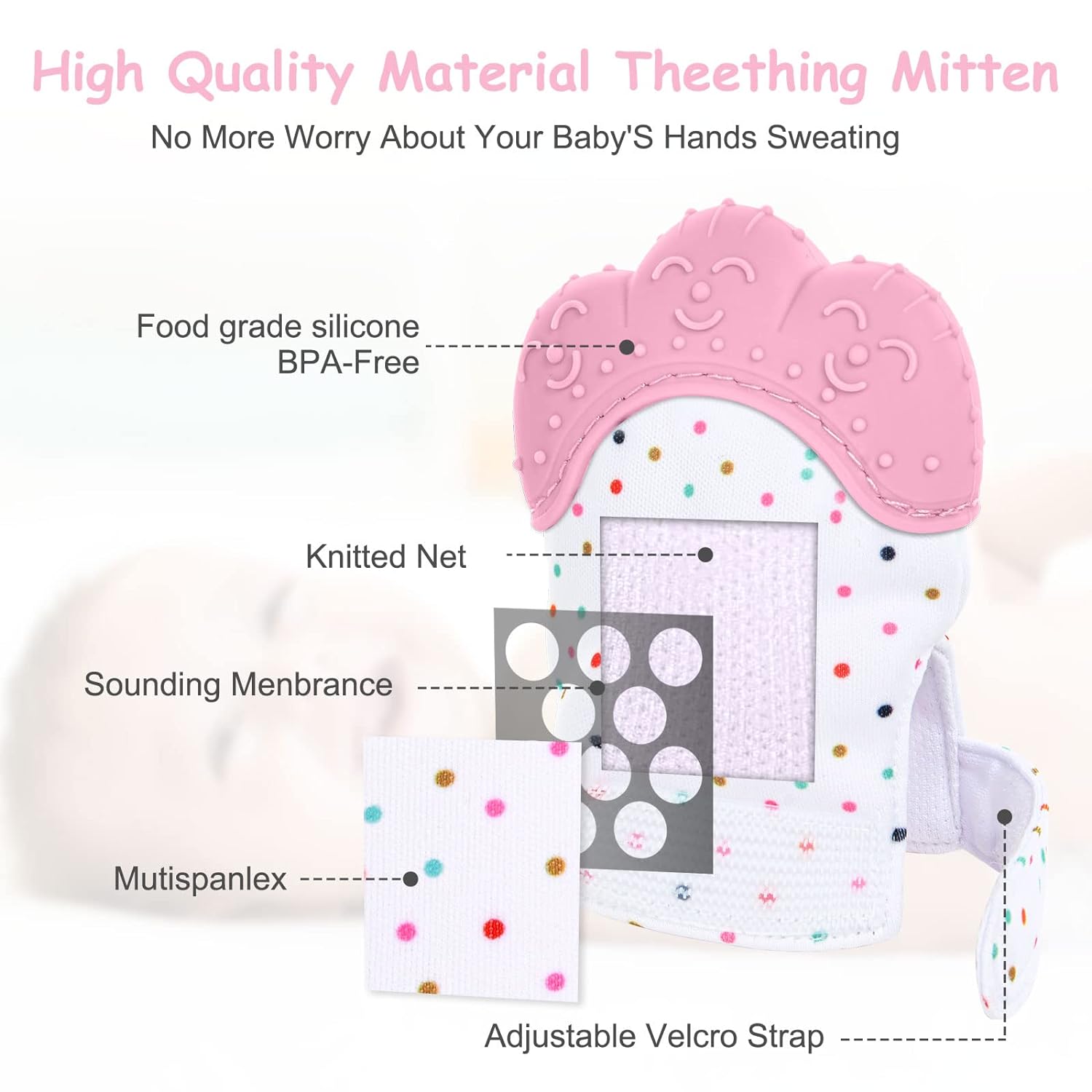 Food grade silicone Gloves Bab - Teething Mitten Baby incelemesi ve fiyatı