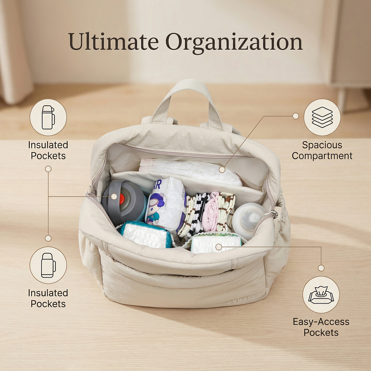 Soboba Large Capacity Diaper B - Baby Products Essentials incelemesi ve fiyatı