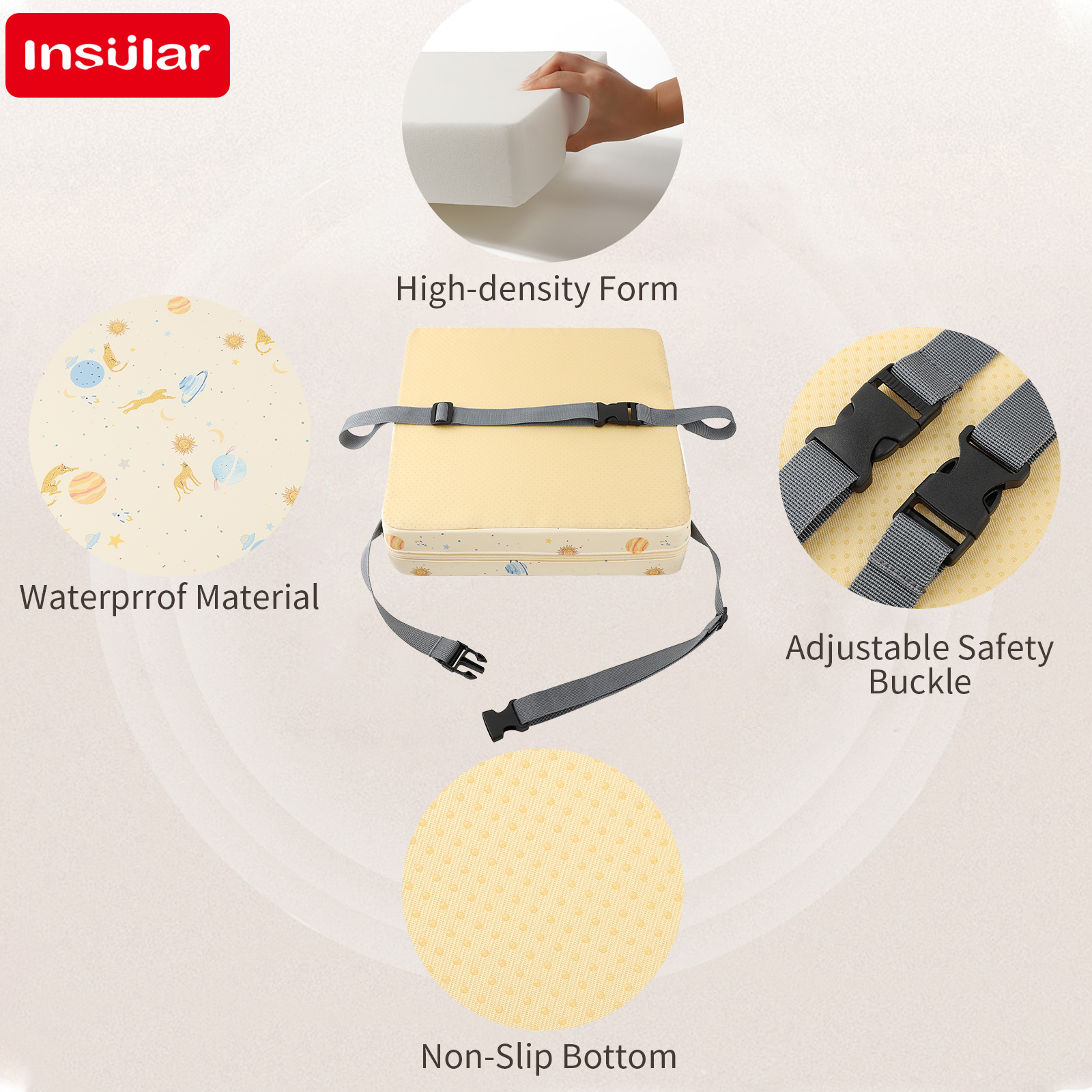 INSULAR Waterproof Non-Slip Hi - Baby High Chair Booster incelemesi ve fiyatı
